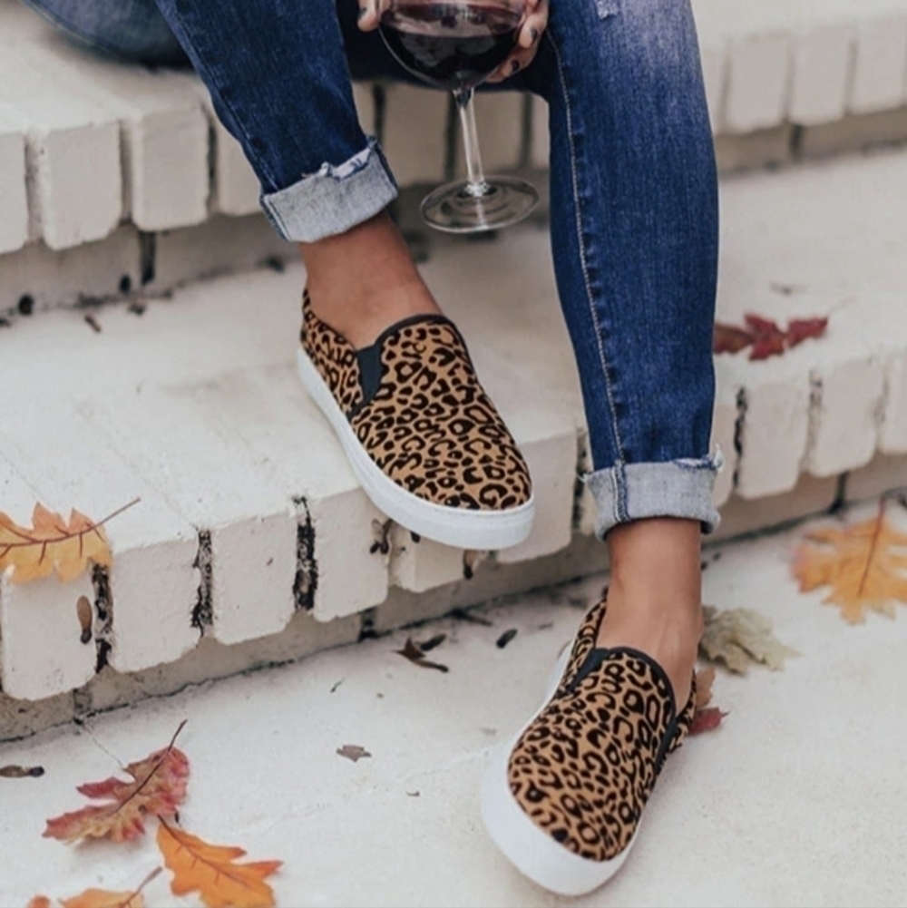Steve Madden Coulter Cheetah slip on Ken's shoes sz 7M